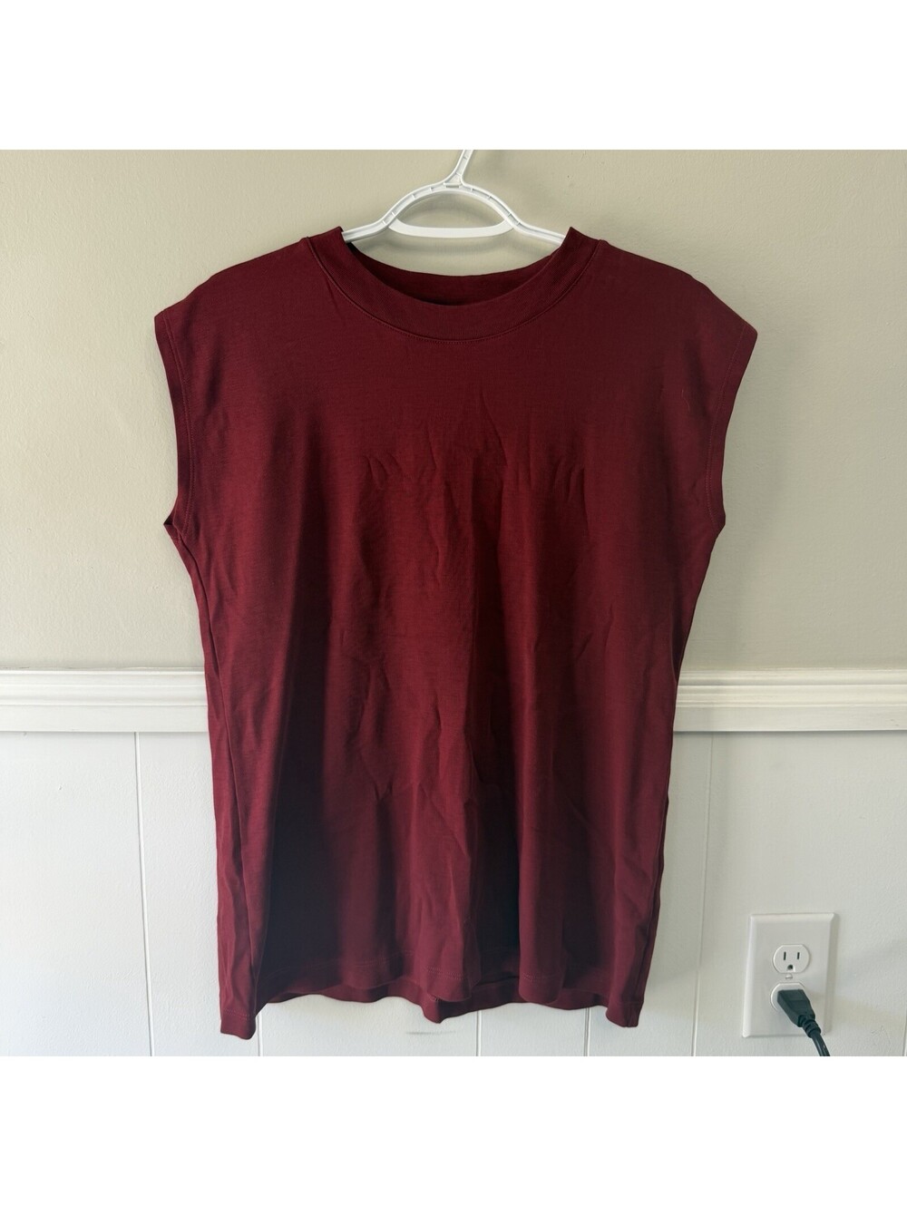 M.M. Lafleur Muscle Tank in Cherry Red 100% Pima Cotton Casual Sz M